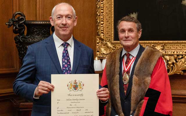 Julian Cousins has been admitted to the Freedom of the Worshipful Company of Goldsmiths